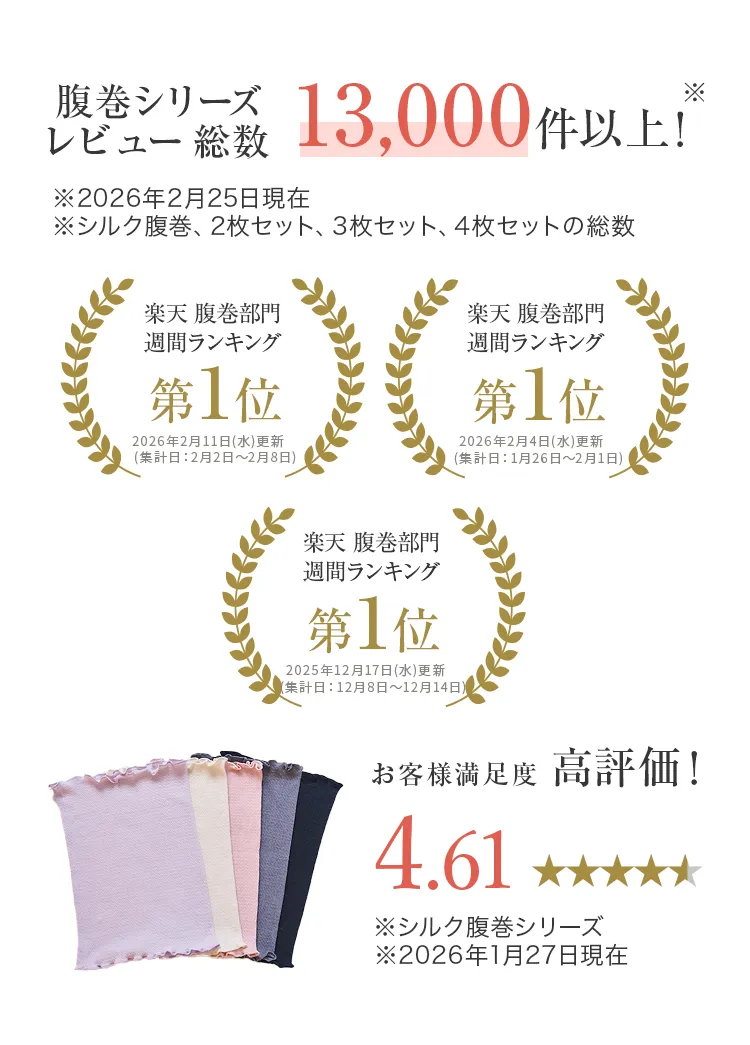 シルク腹巻│レビュー13000件以上!高評価!